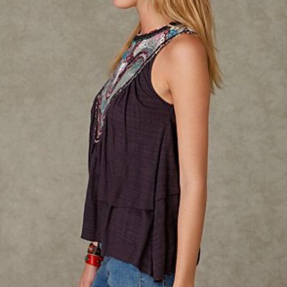 Free People Quilted Memories Tank Top in Charcoal ASO Alex Russo / Hanna Marin - Picture 5 of 15